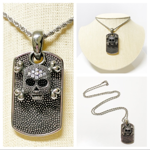 Bico Australia Skull Dog Tag chain link neck 15 - Picture 3 of 11